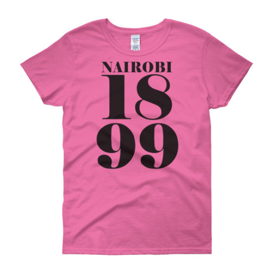 Pink ladies short sleeve t-shirt. nairobi printed on it