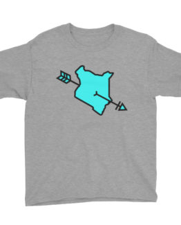 junior, grey t-shirt with Kenyan map