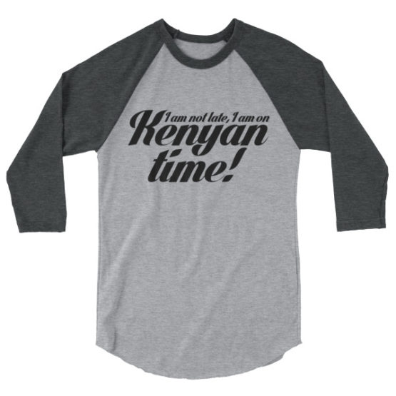 3/4 sleeve unisex men's shirt, grey